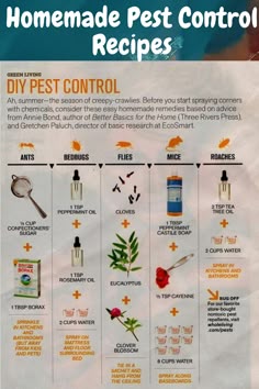 a poster with instructions on how to use homemade pest control for home and garden plants