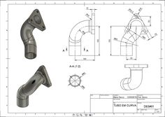 the technical drawing shows different types of pipes and fittings, including an angled pipe