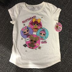 Nwt Lol Surprise Dolls Glitter Shirt . Junior Girls Xl . Limited Edition. Cute Crew Neck Top With Glitter Print, Casual White Glitter Print Top, Casual White Top With Glitter Print, White Casual Top With Glitter Print, Casual Short Sleeve Glitter Tops, Cute Glitter Print Short Sleeve Tops, Cotton Glitter Short Sleeve Tops, Cute Short Sleeve Tops With Glitter Print, Glitter Leggings