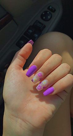 Summer Nails 2023, Purple Acrylic Nails, Nails 2023, Summer Acrylic Nails