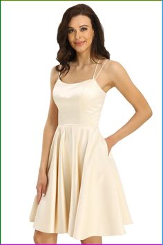 PRICES MAY VARY. Fabric:Kneel Length Satin,Built Bra For Teens Women Wear Short Prom Dress for Teens and women ,Spaghetti Straps Homecoming Dresses with Pockets,Plus Size Cocktail Dresses,Satin Prom Dress for Women Formal Gowns,Elegant A Line Short ,Juniors Graduation Party Dress,Lace-Up Back,Sleeveless,Open Back,Fully Lined with Built in Bra.Elegant, love Teen Dresses Formal, Formal Gowns Elegant, Homecoming Dresses Modest, Champagne Quince, Graduation Party Dress, Dress For Teens, Backless Prom Dress, Prom Dress For Teens, Hoco Ideas