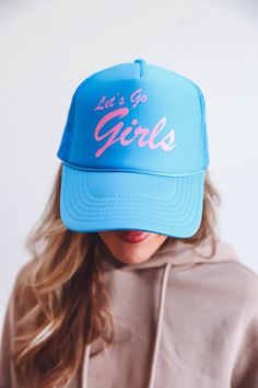 Perfect for a Summer girl's trip -Neon blue foam trucker hat -High crown trucker hat -Adjustable snapback closure -100% Polyester foam front with a mesh back Girl Trucker, Online Clothing Boutiques, Neon Blue, Summer Girls, Girls Trip, Boutique Clothing, Trucker Hat, Let It Be, Hats