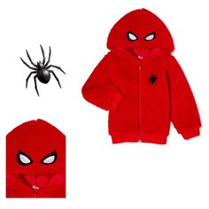 Nwt Spider-Man Sherpa Cosplay Hoodie Size 12m Hooded Outerwear For Cosplay Events, Hooded Plush Outerwear For Winter, Winter Plush Long Sleeve Outerwear, Red Hooded Costume Outerwear, Hooded Halloween Costume Outerwear, Halloween Cosplay Hoodie Outerwear, Hooded Costume Outerwear For Cosplay, Hooded Costume Outerwear For Cosplay Events, Superhero Long Sleeve Winter Hoodie