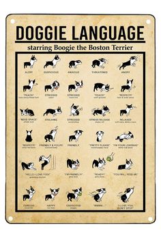 a dogue language poster with different breeds