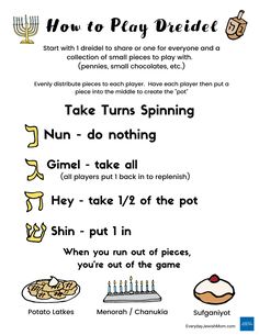 the instructions for how to play dreied with cake and donuts on it