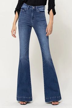 VERVET Jeanie High Rise Super Flare Jean – Medeina Boutique Super Flare Jeans, Western Clothes, Cropped Wide Leg Jeans, Flying Monkey Jeans, Flying Monkey, Medium Wash Jeans, Flare Trousers, Trouser Style, Jeans Size Chart