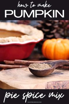 pumpkin pie spice mix in a wooden spoon