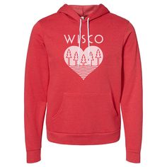 Celebrate your Wisco Roots with this ultra soft and warm, yet lightweight hoodie. It is the comfiest, coziest... Red Cotton Outdoor Hoodie, Cozy Soft-washed Long Sleeve Hoodie, Cozy Long Sleeve Soft-washed Hoodie, Cozy Soft-washed Hoodie For Winter, Cozy Red Fleece Hoodie, Cozy Red Sweatshirt With Drawstring Hood, School Spirit Wear, Spirit Wear, Toddler Hoodie