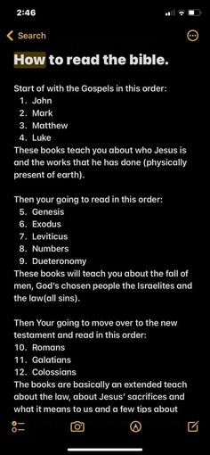 the bible app showing how to read the bible and what to do it in each section