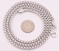 3.5mm Anti-Tarnish Solid Franco Chain Necklace Real 925 Sterling Silver ITALY• Metal : Real Sterling Silver (Properly Stamped, 925)• Condition : Brand New• Finish : Polished• Avg Weight : 39.76 grams (24" Version)• Length : Selectable• Width : 3.5mm• Clasp/Bail : Lobster Claw ClaspAll of our items are brand new and are shipped with a gift box. Silver Sterling Wheat Chain Necklace, Sterling Silver Wheat Chain Necklace, Silver Jewelry With Oval Link Wheat Chain, Silver Wheat Chain Necklace, Silver Box Chain Necklace, Fake Nose, Nose Piercing, Chain Link Necklace, Lobster Claw