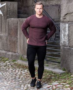 Wine red knit from JACK & JONES Winter Burgundy Knit Sweater, Burgundy Knit Sweater For Fall, Casual Knitted Burgundy Sweater, Casual Burgundy Knitted Sweater, Burgundy Knitted Sweater For Fall, Burgundy Knit Long Sleeve Sweater, Long Sleeve Burgundy Knit Sweater, Burgundy Ribbed Sweater For Fall, Fall Ribbed Burgundy Sweater