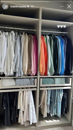 the closet is full of clothes and pants for all kinds of people to choose from