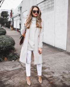 Currently Trending: Winter White - Sparkles and Shoes Winter Neutrals, Work Heels, Fashion Trend Inspiration, Winter Street, Dallas Fashion, Fashion Trends Winter, White Car