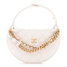 This is an authentic CHANEL Shiny Caviar Quilted Bow Pouch Hobo in White. This chic classic bag is composed of fine diamond-quilted caviar leather in white. This bag features an adjustable leather handle with a snap closure, two gold chains with a matching leather bow, and a gold CC logo on the front. The top opens to a fabric interior with a leather patch pocket. Chanel Clutch, Quilted Wallet, Chanel Caviar, Leather Bow, Classic Bags, Leather Bows, Cc Logo, Leather Patches, Leather Handle