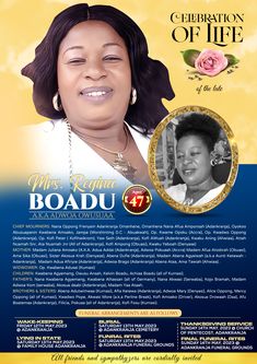 a flyer for the celebration of life with an image of a woman