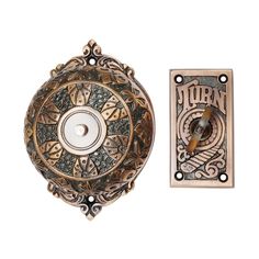 an antique style door handle and cover