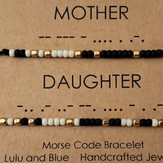 Morse Code Secret Message Bracelets Mother Daughter. Glass Seed Beads With 14k Gold Filled Spacer Beads. Adjustable One Size Fits Most. I Can Also Do Extra Small Or Large Sizes If Needed. Morse Code Seed Bead Bracelets, Moris Code Bracelet, Morris Code Bracelet, Mores Code Bracelet, Bracelet Ideas With Beads, Secret Message Bracelet