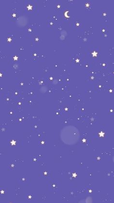 stars and moon are in the sky on a purple background