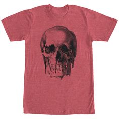 Whoever said we turn to dust after we die hasn't seen the Lost Gods Melting Print Skull Heather Red T-Shirt! This awesome red skull shirt portrays a skull in a melting style design. 60% Cotton, 40% Polyester. Printed in the U.S.A. Printed With Eco-Friendly Inks Machine Washable Fifth Sun Fashionable Slim-Fit Punk Red T-shirt For Halloween, Punk Style Red T-shirt For Halloween, Horror Crew Neck T-shirt With Skull Print, Horror Skull Print Crew Neck T-shirt, Horror Style Skull Print Crew Neck T-shirt, Red Skull Print Graphic Tee, Halloween Red T-shirt With Skull Print, Red T-shirt With Skull Print For Halloween, Red Skull Print Top For Halloween