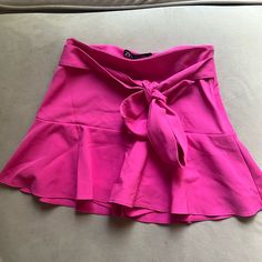 The Cutest Skort From Zara Never Worn And Nwt Been Holding Onto It Because Love It But Just Doesn’t Fit Me Right! Flirty Skirted Bottoms For Brunch, Feminine Flared Skirt Bottoms With Ruffle Hem, Chic Pink Skort (shorts Skirt), Chic Pink Skort (skirt Shorts), Trendy Skirted Bottoms For Brunch, Chic Skirted Shorts For Day Out, Trendy Skirt For Brunch, Feminine Summer Bottoms For Date Night, Flirty Pink Bottoms For Brunch