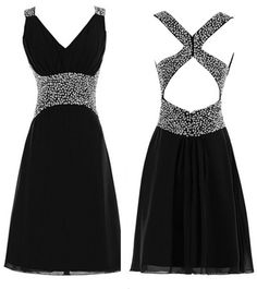 Beading Homecoming Dresses,V-Neck Graduation Dresses,Homecoming Dress,Short/Mini Chiffon Homecoming Homecoming Dresses Short Black, Prom Dress Black, Homecoming Dress Short, Black Homecoming Dress, Dresses For, Mini Robes, Homecoming Dresses Black, Dress Chiffon, Homecoming Dresses Short