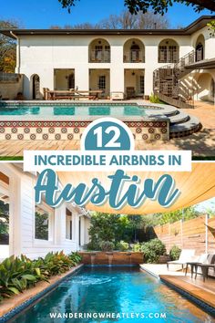 an outdoor swimming pool with text overlay that reads 12 incredible abns in australia