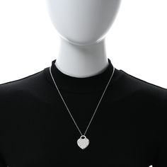 This is an authentic TIFFANY Sterling Silver Return To Tiffany Love Pendant Necklace. The necklace is crafted of sterling silver and features a heart tag pendant engraved with the 'Return to Tiffany' phrase. Return To Tiffany, Love Pendant, Heart Tag, The Necklace, A Heart, Pendant Necklace, Sterling Silver, Pendant, Silver