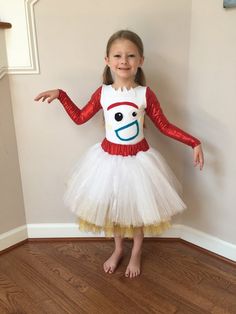 Custom Toy Story 4 Forky Costume and Tulle Tutu for Infant, Baby, Toddler, Girls, Teen, Women Hollowen Costume, Forky Costume, Recital Themes, Disfraz Toy Story, Decorating Classroom, Toy Story Halloween, White Leotard, Toy Story Costumes, Disney Costume