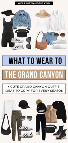 Grand Canyon outfit ideas + cute travel outfits for women Grand Canyon Outfit Ideas, Arizona Fall Outfits Women, Grand Canyon Outfit Fall, Grand Canyon Vacation Outfits, Sedona Arizona Outfits Fall, Grand Canyon Outfit Summer, Arizona Outfits Fall, Antelope Canyon Outfit, Hiking Trip Outfit