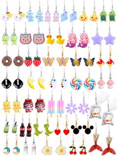 PRICES MAY VARY. This weird cute earrings set including 36 pairs: Clay earrings,kawaii earrings,indie earrings,Gummy Bear earrings,boba earrings,Strawberry earrings,mermaid earrings,Mouse earrings,butterfly earrings,duck earrings,dinosaur earrings,egg earrings,bottle earrings,goldfish earrings,milk tea earrings etc. Diverse styles enough quantity for you to choose for daily outfit. Funny dangling earrings : The colorful earrings made of quality resin and alloy made lightweight hypoallergenic lea Boba Earrings, Goldfish Earrings, Earrings Dinosaur, Indie Earrings, Tea Earrings, Earrings Strawberry, Duck Earrings, Egg Earrings, Y2k Earrings