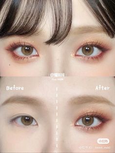 Make Up Korean, Makeup For Round Eyes, Applying Eyeshadow, Mekap Mata, 20 Makeup, Round Face Makeup, Douyin Makeup, Cute Eye Makeup, Korean Eye Makeup