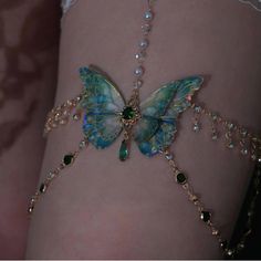 Fairycore Butterfly Thigh Chain | Jewelry | Three Fleas Butterfly Chain Jewelry For Party, Bohemian Butterfly Jewelry For Parties, Thigh Chain Jewelry, Fairycore Butterfly, Note On Instagram, Thigh Chain, Hippie Life, Body Harness, Romantic Roses