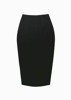 High waist pencil skirt. Skirt features a subtle shimmer. Darted in black trim. Silver back zipper. 24-inch length from waist. Italian yarn. 81% viscose / 17% polyester / 1% polyamide / 1% elasthane. Product of France. Dry clean only. Wrinkle resistant. Shown with Kylie Cardigan. High Waist Pencil Skirt, Black Skirt Pencil, Pencil Skirt Aesthetic, Black Office Skirt, Straight Skirt Styles, Business Skirts, Skirt Black, Plain Black Skirt, Pencil Skirts