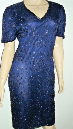 1980s gorgeous dress  beading silk with rayon lining uk 12 approx Great Gatsby Style, Dress Beading, Great Gatsby Fashion, Deco Blue, Gatsby Style, Great Gatsby, Dresses Uk, Gatsby, Gorgeous Dresses