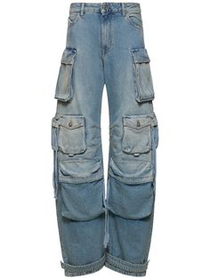 Lvr exclusive fern wide cargo jeans - The Attico - Women  | Luisaviaroma The Attico, Cargo Jeans, Flat Espadrilles, Swim Accessories, Shearling Jacket, Heeled Loafers, Ski Wear, Low Waist, Swimwear Tops