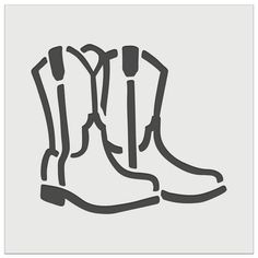 two pairs of cowboy boots sitting next to each other on a gray background with the words,