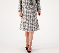 Fitted with a fluted shape and flattering on every figure, this tweed pull-on pencil skirt will leave you looking polished and feeling oh-so profesh for in-office presentations, Sunday brunch in the big city, or in-person job interviews (fingers crossed!). From Isaac Mizrahi Live!TM. The Big City, Job Interviews, Fingers Crossed, Crossed Fingers, Isaac Mizrahi, Sunday Brunch, Big City, Princess Seam, Job Interview