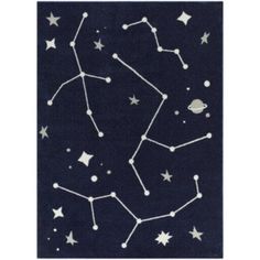 a rug with stars in the night sky