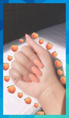 #granvillebarley1982 Peach Acrylic Nails, Acrylic Nails Natural, Peach Nails, Summer Acrylic Nails, Winter Nail, Orange Nails, Gel Nail Designs