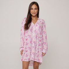 Add a new style to your wardrobe for those summer beach and pool days with this Women's J. Valdi Floral V-Neck Button Down Swim Cover-Up Shirt.Click on this WOMEN'S GUIDE to find the perfect fit and more! Add a new style to your wardrobe for those summer beach and pool days with this Women's J. Valdi Floral V-Neck Button Down Swim Cover-Up Shirt.Click on this WOMEN'S GUIDE to find the perfect fit and more! FEATURES V-neck Long cuffed sleeves Button front 2 side pockets Shirttail hem Woven soft f Casual V-neck Blouse For Beach Season, Printed V-neck Blouse For Beach Season, Pink V-neck Blouse For Vacation, Summer Beach Tops With Split Neck, Summer Split Neck Pink Blouse, Relaxed Split Neck Blouse For Vacation, Relaxed Fit Split Neck Vacation Blouse, Relaxed Fit Split Neck Blouse For Vacation, Vacation Floral Print Blouse With Split Neck