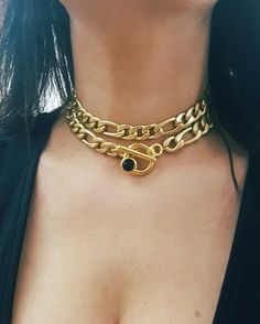 Gold link Necklace toggle necklace chunky necklace chain | Etsy Thick Choker Necklace, Thick Choker, Toggle Clasp Necklace, Multi Chain Bracelet, Silver Link Necklace, Gold Link Necklace, 2 Necklace, Chunky Chain Necklaces, Toggle Necklace