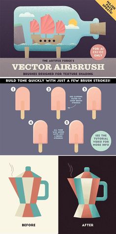 an info sheet shows how to make ice cream popsicles with different shapes and sizes