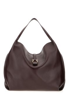 Shopping bag realized in pebble calf leather enriched by metal Gancini detail on the closure. -Tonal leather flat handles -Magnetic button closure -Lined interior with detachable tonal leather pouchComposition: Exterior: 100% Calf Evening Brown Hobo Bag With Palladium Hardware, Elegant Formal Soft Leather Hobo Bag, Timeless Pebbled Leather Shoulder Bag With Palladium Hardware, Elegant Brown Hobo Bag With Gold-tone Hardware, Timeless Formal Soft Leather Hobo Bag, Office Shoulder Bag With Pebbled Leather And Palladium Hardware, Office Shoulder Bag With Palladium Hardware And Pebbled Leather, Office Shoulder Bag In Pebbled Leather With Palladium Hardware, Timeless Leather Hobo Bag For Formal Occasions