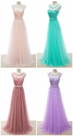 Custom Made-to-order Formal Dress by GemGrace. One Dress in Four Colors: Blush Pink, Purple, Pale Mauve, Mint Green. Beautiful Romantic Flowers Chiffon A-line Bridesmaid Dress. Find this Dress on GemGrace, Enjoy Free Shipping Today! Wedding Evening Dress With Illusion Neckline And Tulle, Floor-length Tulle Wedding Dress With Illusion Neckline, Floor-length Tulle Wedding Dress With Sheer Bodice, Bridesmaid Gown With Illusion Neckline In Tulle, Bridesmaid Wedding Dress With Sweep Train And Tulle Material, Bridesmaid Tulle Wedding Dress With Sweep Train, Bridesmaid Gown With Illusion Neckline, Floor-length Tulle Wedding Dress For Prom Season, Floor-length Tulle Wedding Dress For Debutante Ball