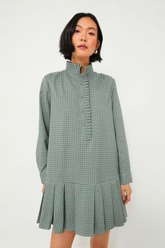 Palladian Check Tate Dress | Tuckernuck Ladies Luncheon, Pleated Shirt Dress, Classic Style Outfits, Prep Style, Dress Drawing, Ladies Dresses, Check Dress, Perfect Wardrobe, Ruffle Collar