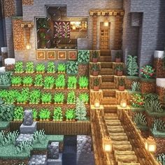 an image of a garden in minecraft