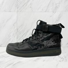 Nike- Sf Af1 Mid Qs Shoes In Black/Black- Cargo Khaki Size Men’s 9 Aa7345 001. Gently Worn, Well Taken Care Of. Please Review All Photos For Signs Of Normal Light Wear Prior To Purchasing. 2lbs,7.6oz. (El85) Sporty Black Sneakers For Urban Adventures, Black Lace-up Sneakers For Urban Adventures, Black Lace-up Nike Air Force 1 Urban Style, Urban Black Lace-up Nike Air Force 1, Black Lace-up Urban Nike Air Force 1, Black Low-top Sneakers For Urban Adventures, Nike Fade-resistant High-top Sneakers For Streetwear, Black Nike Air Force 1 Fade-resistant Lace-up, Black Nike Air Force 1 High-top Urban