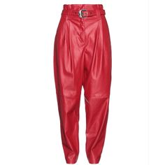 Selling Nwt Pinko Faux Leather Pants In Bright Red. Fit Is High-Waisted And Straight-Legged. Size Is 38 It (Us Xs). Chic Red Pants With Belt Loops, Chic Red Bottoms With Belt Loops, Red High Waist Leather Pants For Spring, High Waist Red Leather Pants For Spring, High-waisted Red Leather Pants For Spring, Spring Red High-waist Leather Pants, Red Leather Pants For Workwear, Red Leather Workwear Pants, Purple Plaid