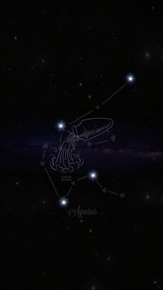 the zodiac sign aquarius in the night sky