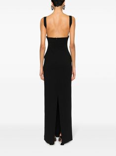 Solace London The Joni open-back Dress - Farfetch A Line Cocktail Dress Evening Party, Elegant Black-tie Dress With Back Opening, Christmas Gala Dress, Luxury Sleek Maxi Dress For Black-tie Events, Backless Formal Dress, Luxury Tie-back Maxi Evening Dress, Luxury Embellished Black Maxi Dress, Solace London Black Dress, Solace London